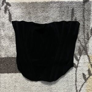 White Fox Black Strapless Corset Top